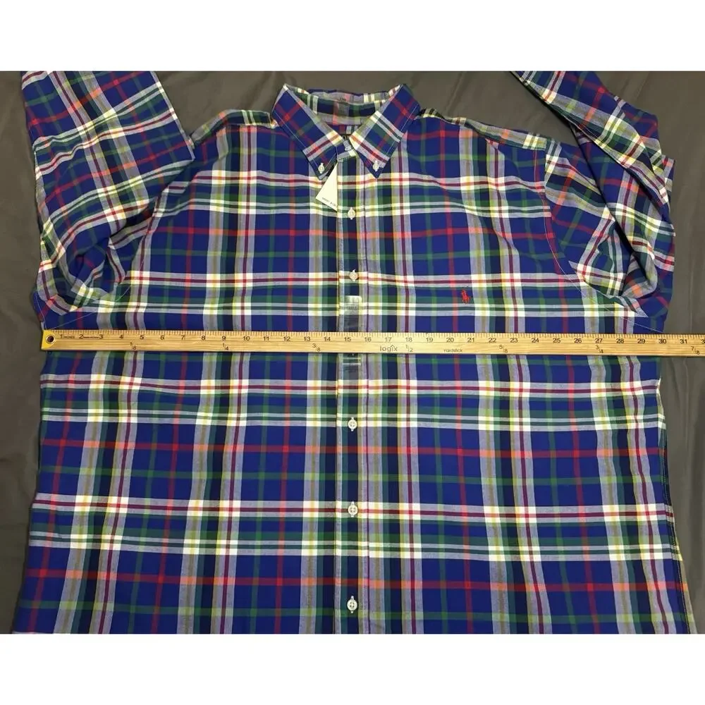 Polo‎ Ralph Lauren Classic Fit Button Down Plaid Shirt Mens 2XLT Multicolor L/S